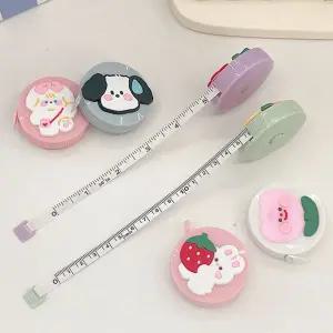 치수 1.5m 미니 캐릭터 귀여운 줄자 6개 의류 멀티공구함 동물 원형 제작 휴대용