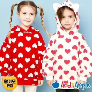 [앤디애플] 러브쫑긋후드왕기모롱티셔츠