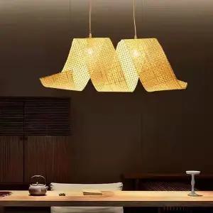대나무 일식집 펜던트 조명 일본식당 C형 식탁등