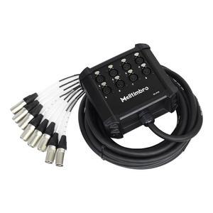 멜팀브로 스피커 저프로파일 XLR 전송 회로 기판 스네이크 케이블 스플리터 라이브 녹음 무대 스튜디오용 소형 발자국 박스 스네이크 8채널 25피트 길이