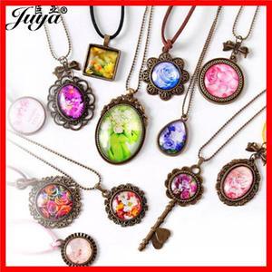 다양한 스타일 타원형 카보숑 베이스 세팅 빈 트레이 펜던트 목걸이 팔찌 DIY 쥬얼리 제작 액세서리 10 개/