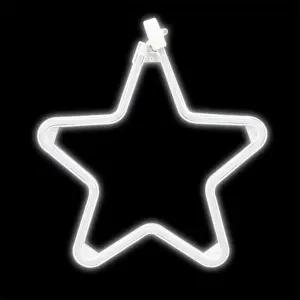 엘스토리몰 LED 네온플렉스 별 결정체 크리스마스 장식 조명 24V 300mm 웜색 백색 레드 블루 핑크