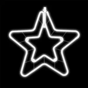 엘스토리몰 LED 네온플렉스 이중별 결정체 크리스마스 장식 조명 24V 550mm 웜색 백색 레드 블루 핑크