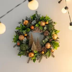 플라워트리 크리스마스 리스 벽장식 노블 솔트리 45cm 소품 데코