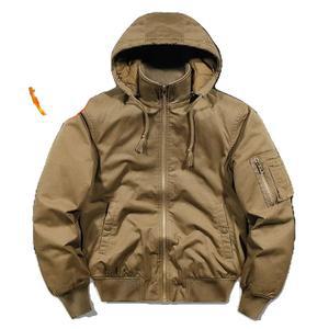 싱펜리 밀리터리 후드 남성 웜 폭격기 재킷 플라이트 캐주얼 겨울 패딩 오버사이즈