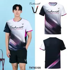 테크니스트 배드민턴 티셔츠 반팔 상의 화이트 블랙 퍼플 TNT65109 남성 여성 경기복