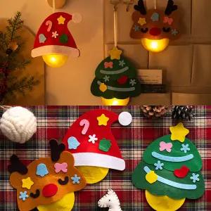 크리스마스 펠트 무드등 만들기 미술 체험 장난감 오너먼트 트리 장식 꾸미기 DIY 키트 어린이 겨울 소품