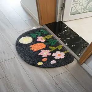 반원 발매트 플라워 욕실 침실 화장실 베란다 반달