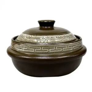 고품질 찌게냄비 내열냄비 뚝배기 내열밥솥2호 당초문 (WD94FE6)