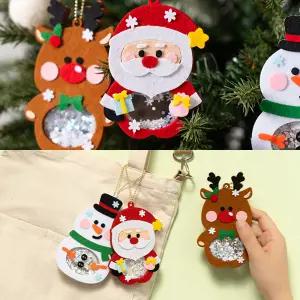 크리스마스 펠트 쉐이커 키링 만들기 미술 겨울 장난감 가방고리 미술 유아 키트 체험 오너먼트 소품 선물