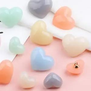 젤리 하트 단추 20mm 10p 셀프 장식 의류 부자재 고리 손뜨개