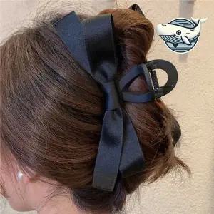 [콩심팥심]여성 헤어핀 리본 올림머리 고급스러운 무광