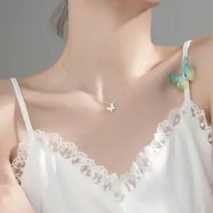 에르모사제이 N036 레이어드 은 목걸이 / 실버 925 나비 큐빅