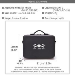 미니 5 프로 RC2/RC-N3 케이스 대용량 휴대호환  인조 가죽 보관 가방 DJI 플라이 모어 콤보 드론 악세사리
