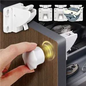 [골드스마일]안전한 문고리 잠금장치 서랍 고정 자석형 자석안전잠금장치