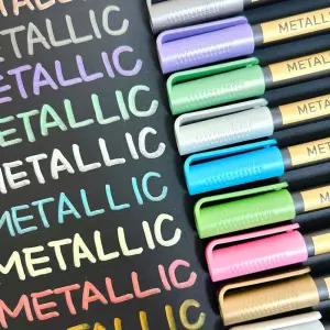 (10컬러) 메탈릭 마카펜/글리터/마카/페인트/마커/세트/반짝이/마가/광택/그림/꾸미기/데코/도금/디자인