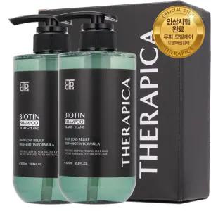 [테라피카] 비오틴 탈모샴푸 500ml 2개 세트 두피피지·각질개선 임상완료 더블임팩트