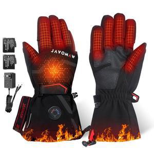 와모발 온열 장갑, 7.4V 3000mAH 배터리 전기 손난로 남성용 충전식 온열 장갑, 오토바이, 사냥, 스키, 낚시, 야외 작업을 위한 터치스크린 방수 겨울 장갑
