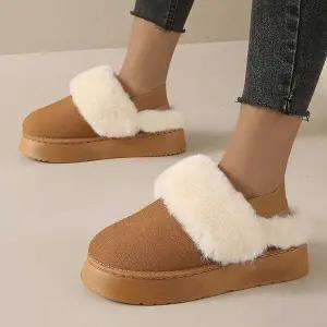 [하프클럽/]털 안감 데일리 겨울 슬리퍼 방한 뒷밴딩 퍼 슈즈