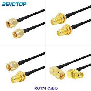 RG174 SMA 남성 - 여성 커넥터 WiFi 안테나 연장 RF 동축 케이블 금도금 피그테일 (무선 LAN 라우터용) 1개