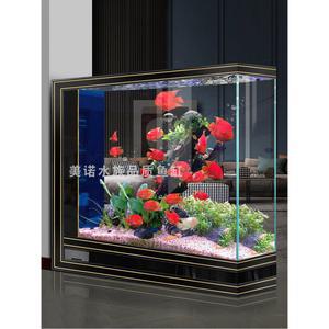 자동청소어항 거실수족관 관상어수조 거실 식물 반원형 60x35x130 캐비닛 일체형 청소