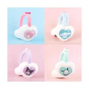 산리오 글리터 하트 귀마개 유아 아동 방한용 시나모롤 쿠로미 마이멜로디 포차코