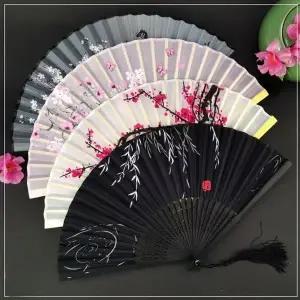 고품질 접이식 전통부채 휴대용부채 대나무 꽃부채 매화부채 (WE4C4C6)