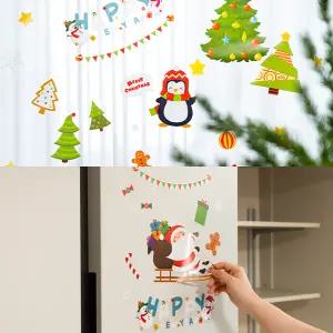 크리스마스 정전기 스티커 재활용 레터링 인테리어 시트지 유리창 겨울 연말 꾸미기 데코 트리 벽지