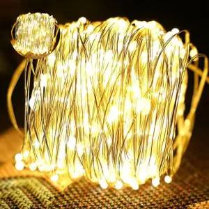 (놀꿈)태양광전등 와이어 알전구 200구 옐로우 22M 트리