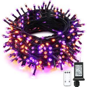타우슐렝 66피트 200LED 스트링 라이트 8가지 모드의 보라색 할로윈 조명 홀리데이를 위한 실내 야외 장식 요정 트리 창문 파티