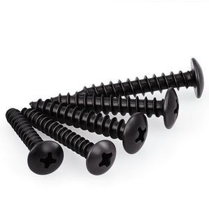 20-200pcs 검정색 탄소강 필립스 호환 트러스 헤드 나사 M2.3 M3 M3.5 M4 M5 M6 크로스 플랫 셀프 태핑