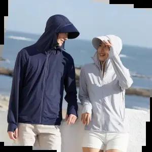 남자래쉬가드 (LND) 카이시 올인원 아이스쿨 선블록 후드 래쉬가드