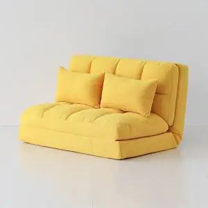 [마켓비]앰보 2인 좌식 소파베드 옐로우 8880.7752