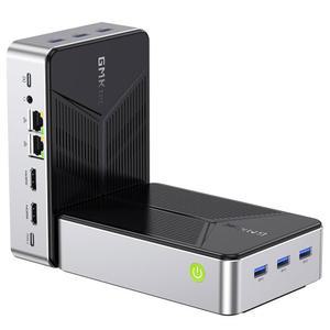 GMKtec 미니 PC NAS, G9 인텔 N150 듀얼 부트(OS Pro Linux 데스크톱 컴퓨터 12GB DDR5 64GB EMC + 2TB M.2 SSD, 4*M.2 슬롯, NIC 2.5GbE, USB-C/USB 3.2 10Gbps, 네트워크 연결 스토리지)