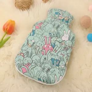보온물주머니 0.8L+민트토끼패턴 면커버