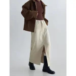 (신상,무료배송)크로 코듀로이 브러쉬 포인트 트임 롱 스커트 3color