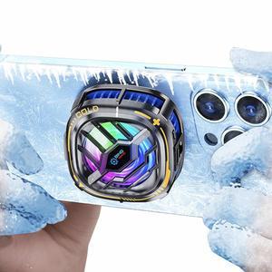 야니스 마그네틱 휴대폰 쿨러, RGB 쿨링 팬 휴대용 경량 팬, 모바일 게임용 온도 디스플레이가 있는 라디에이터, 틱톡 라이브 스트리밍