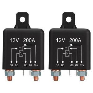 위식 2팩 자동차 중전류 스타터 릴레이, 12V 200A, 5핀 SPDT, 연속 듀티 배터리 제어 릴레이
