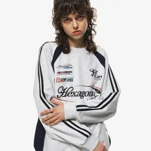 헥사고날 레글런 스웨트셔츠 멜란지화이트
