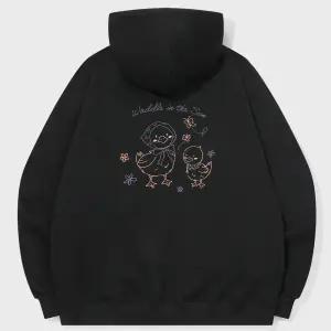 반다나덕 자수 후드티 블랙