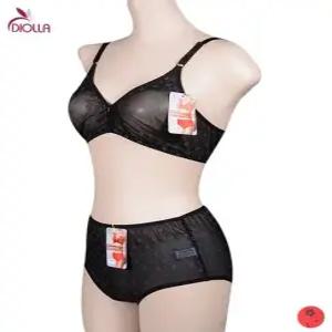 디올라ST6786꽃패턴 망사 브라팬티 B컵세트