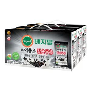 베지밀 뼈에좋은칼슘두유 190mlx20팩x3 파우치 검은콩 검은깨 쌀 코스트코