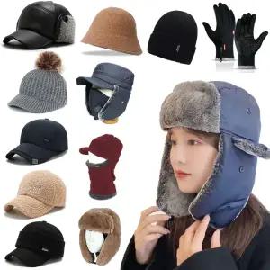 겨울모자 신상 비니 장갑 귀달이 방한 겨울 등산 털모자 귀마개 남자 여성 남성 비니 방울 바이크 등산 여행