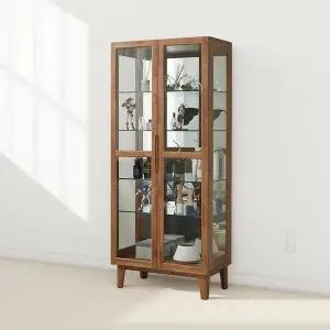 [모던탑21]名品(명품) 고무나무 A-타입 원목장식장 유리 진열장 장식장
