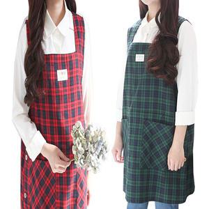 자체제작 간절기용 스퀘어체크 앞치마