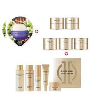 GE7 에코 수면팩3매/아이오페 슈퍼바이탈 크림 10mlx5개+슈퍼바이탈5종세트