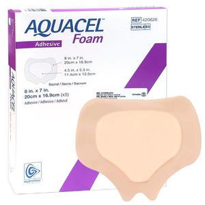 [ConvaTec] 콘바텍 아쿠아셀 폼 Sacral Adhesive 접착성 420626 (5매입) - 20 x 16.9cm