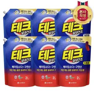 테크 베이킹소다+구연산 실내건조 액체세제 리필 2L x 6개