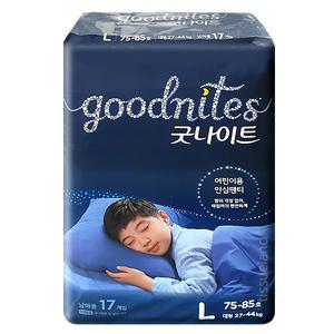 굿나이트 대형 남아용 17매 1팩 (17매) 어린이용 안심팬티
