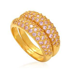 [골드모아]순금 쌍가락지 반지 11.25g [핑크큐빅 고마루]